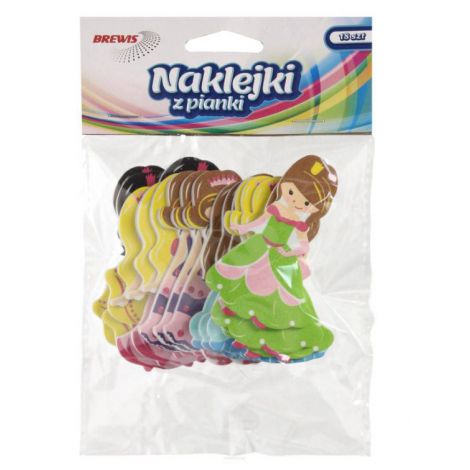 Naklejki z mikrogumy Brewis Księżniczki, 18szt